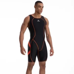 Men’s One Piece Fitness Swimsuit Sportswear Swimsuit with Quick Dry Spandex Anti UV Protection Men Racing Swimsuit Custom made
