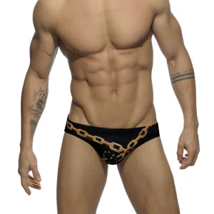 Men’s One piece Regular Fit Brief Swim Trunks Double layer Crotch Large size Swimwear