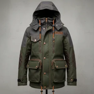 Men’s Outdoor Jackets with 6 Multi-Pockets Waterproof Heavyweight Workwear Reinforced Shoulders Clothing