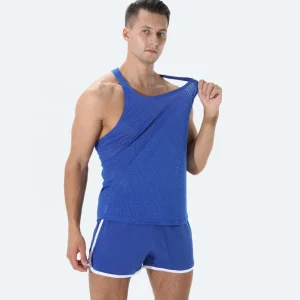 Men’s Outdoor Marathon Quick Dry Vest Lightweight Running Fitness Mesh Sports Sleeveless Tank Top Racerback Vest for Men