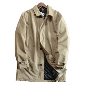 Men’s Overcoat Daily Comfortable Business Casual 100% Cotton Thick for Autumn and Winter Warm Long Coat