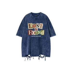 Men’s Oversize Boxy Short Solid T-shirt 100% Cotton Heavyweight Washed Embroidered Anti-Wrinkle Ripped Design