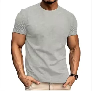 Men’s Oversized Cotton Short Sleeve Crew Neck T Shirt Plain Design Eco Friendly