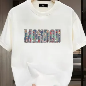 Men’s Oversized Knitted T-shirt Breathable Skin Friendly Soft Pure Cotton Neck Embroidery High-quality Casual
