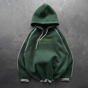 Men’s Oversized Waterproof Zipper Closure Hoodie Sweatshirt Streetwear Loose Fit with Pockets Casual Big Tall Autumn