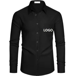 Men’s Oxford Shirts Custom Embroidery Logo 100% Cotton Button up Long Sleeve Oxford Shirt With Pocket