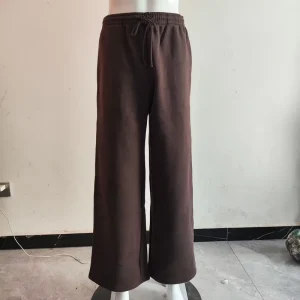Men’s Pants Fashion High Quality Loose 360 GSM Heavyweight Wide-Leg Sweatpants Custom logo Fleece-Lined Drawstring