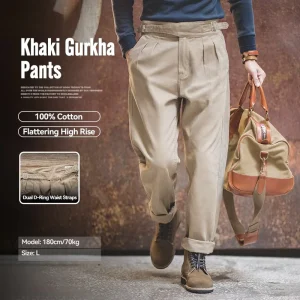 Men’s Pants Gurkha Cargo Essentials Pants Workwear Casual Office Trousers Summer Pantalones