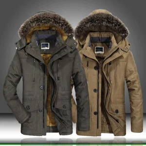 Men’s Parkas L 7XL Plus Size Winter Long Sleeve Hooded Jackets Cotton Filled Zipper Closure Down Coats