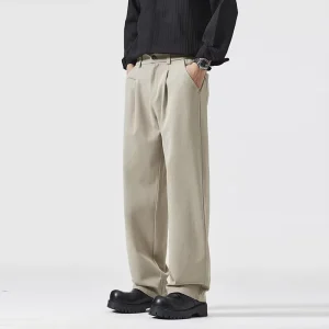 Men’s Pattern Track Sweatpants Autumn Winter Loose Casual Pants Mid Waist Zipper Fly OEM Service Available