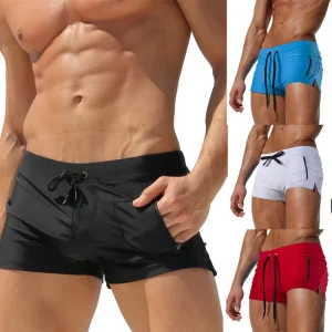 Men’s Performance Quick Dry Swimwear Shorts with High Waist Slim Fit Cut Adjustable Drawstring Beachwear