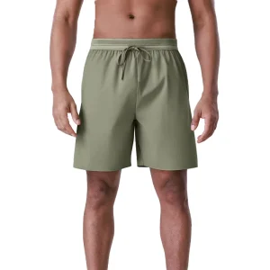 Mens Performance Training Shorts Quick Dry 4 Way Stretch Drawstring Waist With Zipper Pockets For Gym Running