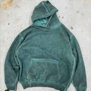 Men’s Plus Size 100% Cotton Terry Knitted Breathable Zipper Up Acid Wash Faded Hoodie