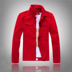 Men’s Plus Size Casual Solid Denim Jacket