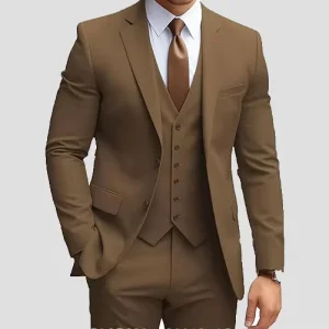 Men’s Plus Size Custom Tuxedo Suits for Wedding & Business Use 3 Piece Factory Set