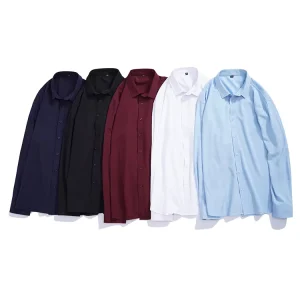 Men’s Plus Size Formal Dress Shirt, Long Sleeve, Spandex Polyester