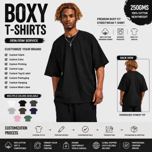 Men’s Plus Size Heavyweight Cotton O Neck Oversized T Shirt Custom Screen Printed Logo Short Sleeve Eco Friendly Breathable