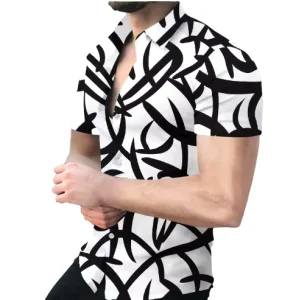 Men’s Plus Size Mens Clothing Casual Summer Hawaiian Shirt Custom Sublimation Shirts for Men