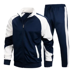 Men’s Plus Size Tracksuit Casual Full Zip Sweat Suit Polyester Jacket and Sweatpants 2 PCS