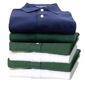 Men’s Polo Shirt New Short Sleeve Tops Solid Color Fashionable Embroidery 100% Cotton Lapel Leisure Style Button
