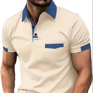 Men’s Polo Shirt Short Sleeve Casual Polo Shirt Colorful Fit High Style Shirt with Pockets