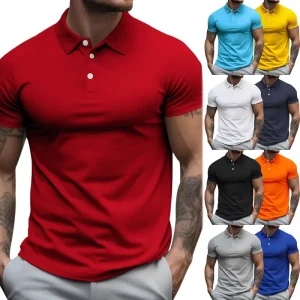 Men’s Polo Shirt in Multiple Colors Summer Quick Dry Breathable Fitness Training Short Sleeve