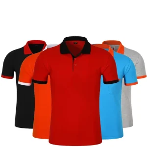 Men’s Polo Short Sleeve Casual Solid Color Custom Embroidered Pullover T-shirt