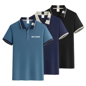 Men’s Polo T-shirt Custom Printed Plain Slim Short Sleeve Golf Polo Shirt Solid Pattern Custom Logo Polo Shirt for Men