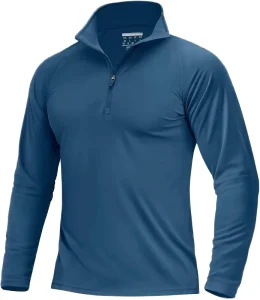 Men’s Polyester Quick Dry Slim Fit UV Moisture Wicking UPF 50+ SPF Sun Protective Fishing Hiking Active Long Sleeve Shirts