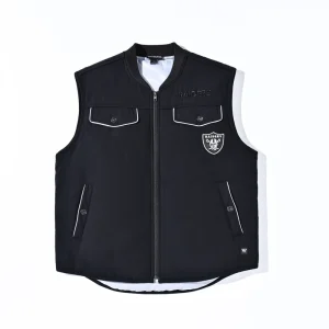 Men’s Premium Quality Classic Leather Motorcycle Vest Breathable Casual Winter Black Biker Waistcoat Outer Wear Stand