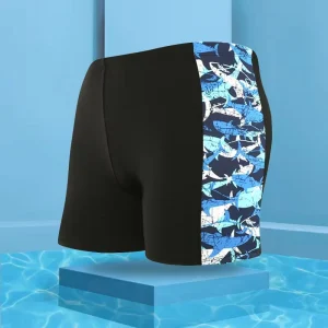 Men’s Print Swim Shorts Mid rise Elastic Waistband Beachwear with Swimming Trunks