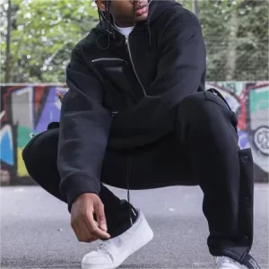 Men’s Printed Breathable Sustainable Multi-Pocket Tracksuit Autumn Styles for Adults Custom Label 2 Pieces Hoodie Jogging