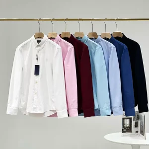 Men’s Pure Cotton Solid Color Button Down Long sleeved Oxford Shirt High Quality Shirts for Men