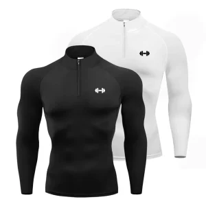 Men’s Quick Dry 1/4 Zip Sportswear Fit Sports Running Long Sleeved Top Sportswear Men Active Wear Quater Zip up Sweatshirts