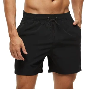 Men’s Quick-Dry Beach Sport Shorts Elastic Waist Stretch Fit Zipper Pockets Multicolor Summer Activewear Men Shorts