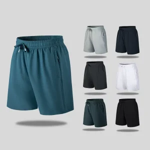 Men’s Quick Dry Breathable Shorts Sportswear Workout Jogger Running Shorts Elastic Waist Woven Pattern Hot Shorts