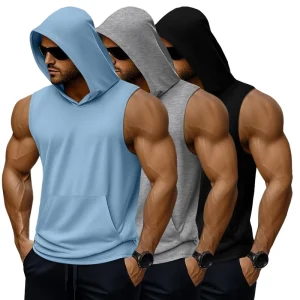 Men’s Quick Dry Breathable Singlet Polyester Cotton High Street Style Activewear with Pockets