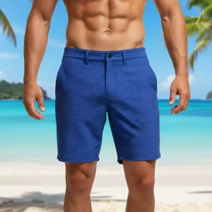 Men’s Quick Dry Casual 5″ Chino Swim Shorts Anti-Chafe Big Size Swimwear Board Shorts Swim Shorts for Pool Beach