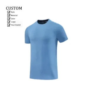 Men’s Quick Dry Gym T Shirt Breathable Moisture Wicking Athletic Running Top Custom Logo Fitness Sports Training Wear