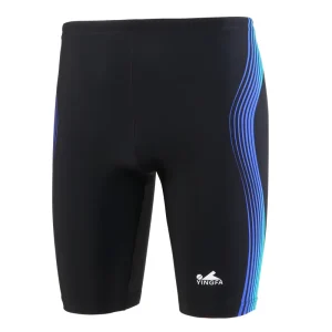 Men’s Quick Dry Knee-Length Anti-Embarrassment Professional Racing Swimwear Competition Swim Jammer Swim Trunks