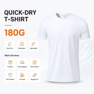 Men’s Quick Dry Lightweight Breathable Performance T Shirt Polyester Jersey Sporty Wear Running Gym Fitness Marathon Ready Stock