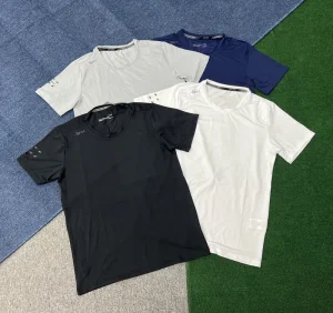 Men’s Quick Dry Running T shirt Breathable Short Sleeve Athletic Top with Reflective Details for Outdoor Gym Training