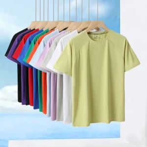 Men’s Quick Dry Short Sleeve Sports T-Shirt Stretchy Cool Touch Wrinkle Resistant Casual Activewear