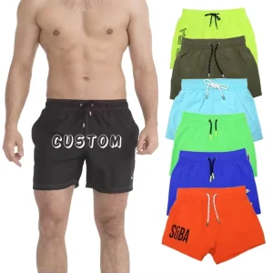 Men’s Quick Dry Spandex Boardshorts Striped Solid Colors Eco Friendly Four Way Stretch Swimwear Waterproof Fitness Beach Shorts
