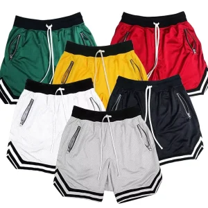 Men’s Quick Dry Sports Shorts Mesh Solid Breathable Casual Shorts