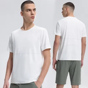 Men’s Quick Dry Sportswear T Shirts Breathable Elastic Polyester Fitness Shirts Printed Pattern Blank Short Sleeve