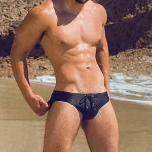 Men’s Quick Dry Swim Briefs Bikini Swimsuit Board Shorts With Adjustable Drawstring