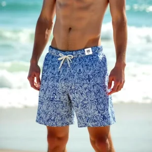 Men’s Quick Dry Swimming Bathing Suits Beach Swim Shorts Printed Volley Short 100% Polyester Board Shorts OEM Service for Adults