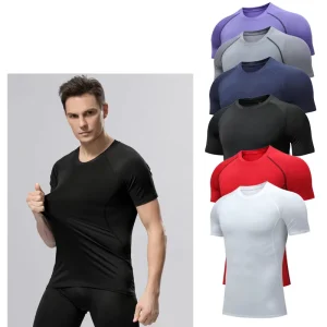 Men’s Quick Dry Under Base Layer Compression Sports Tops Short Sleeve T Shirt