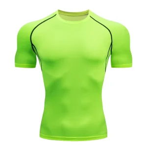 Men’s Quick Dry Under Base Layer Compression Sports Tops Short Sleeve T shirt